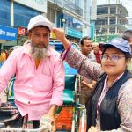 শ্রমজীবীদের মাঝে ক্যাপ বিতরণ