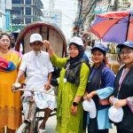 শ্রমজীবীদের মাঝে ক্যাপ বিতরণ